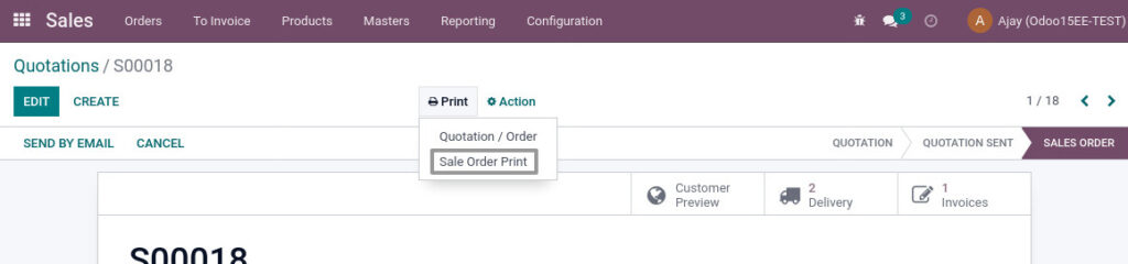 Odoo ERP McCorry sales maanagement Sale order print