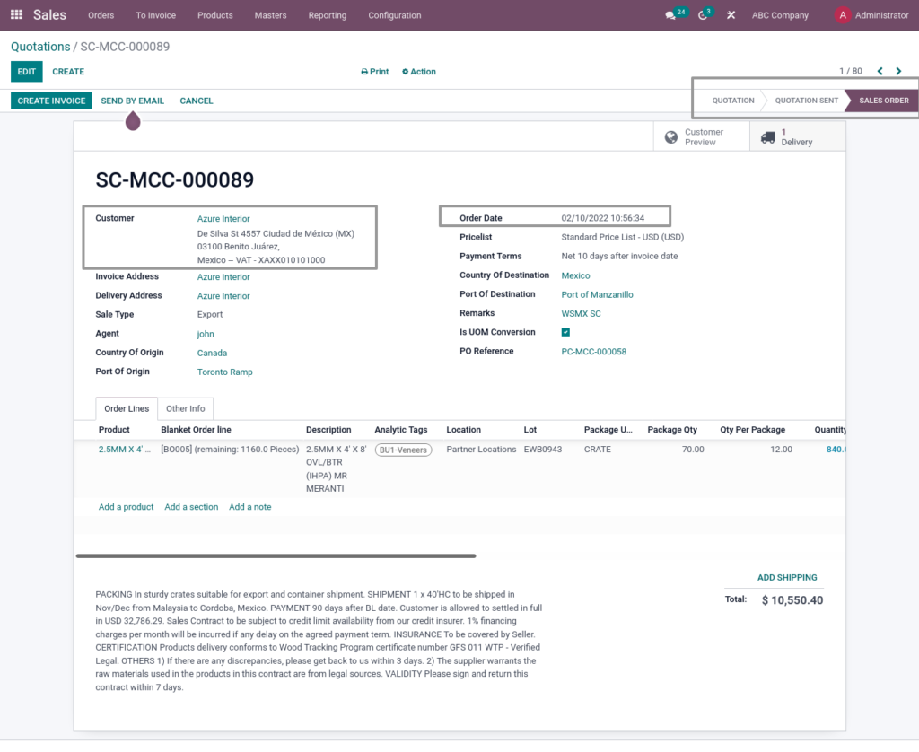 Odoo ERP McCorry sales mangement saleorder 1