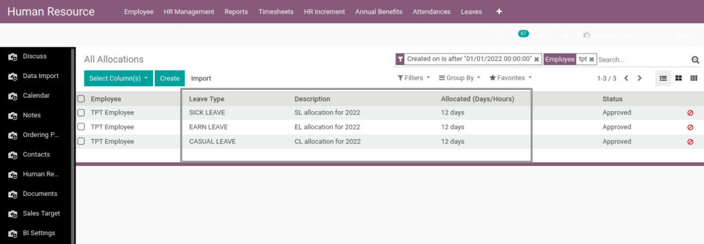 Odoo ERP Payroll master management manage leave allocation 2 1