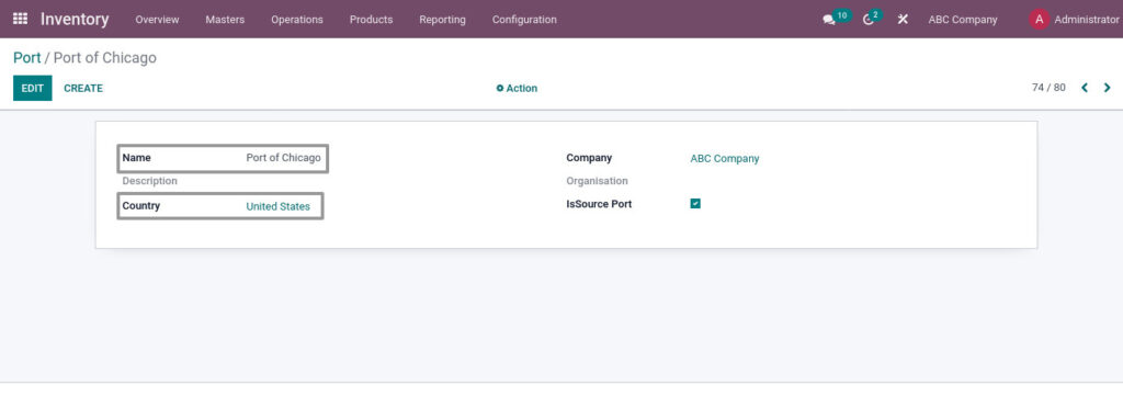 Odoo ERP mccorry master management manage port