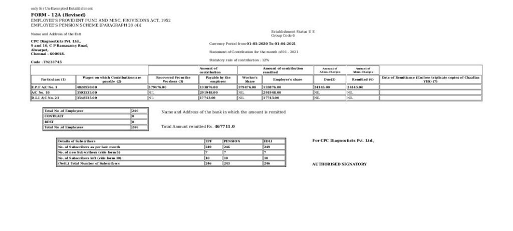 Odoo ERP Payroll payroll management report PF form 12A register report 2