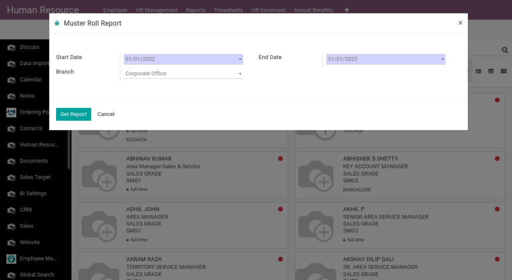 Odoo ERP Payroll payroll management report muster roll report 1