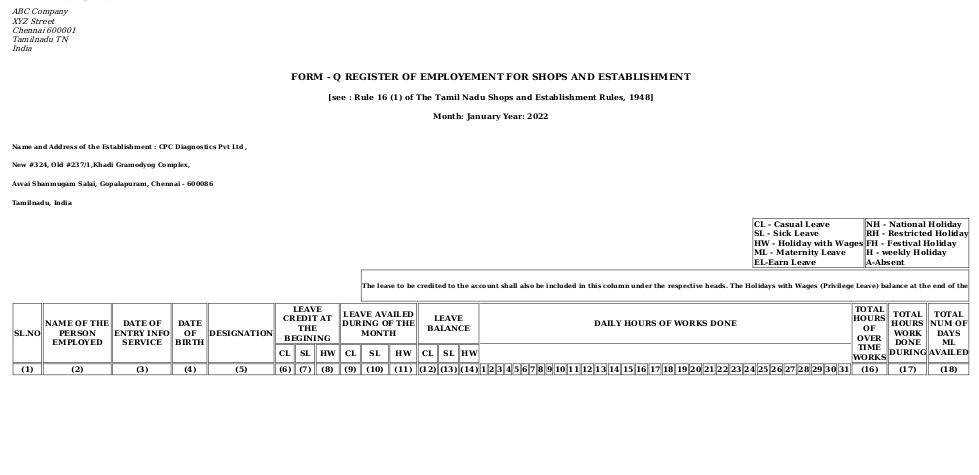 Odoo ERP Payroll payroll management report muster roll report 2