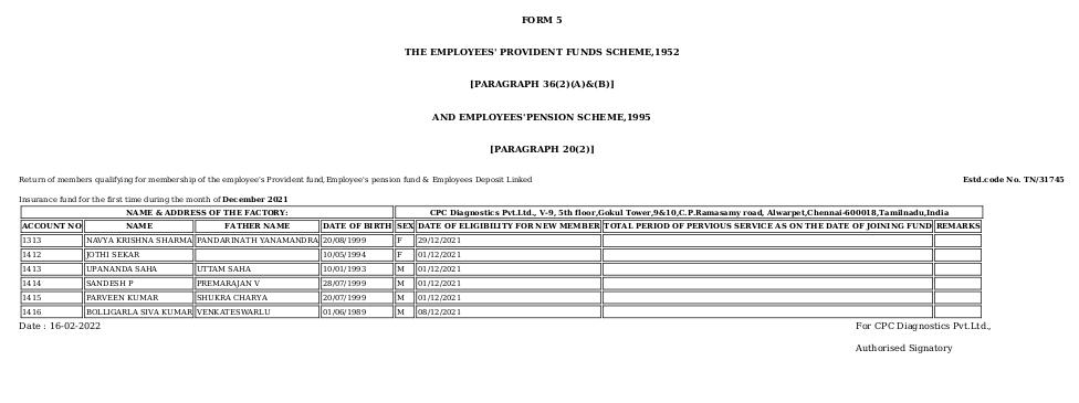 Odoo ERP Payroll report management report PF form 5 register report 2