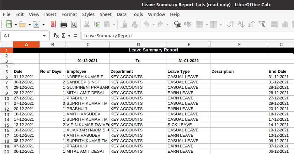 Odoo ERP Payroll report management report leave register report 2