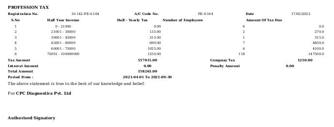 Odoo ERP Payroll report management report professional tax form 3 report 2