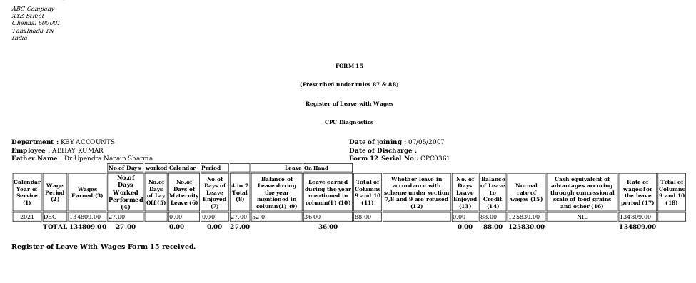 Odoo ERP Payroll report management report salary form 15 report 2 1