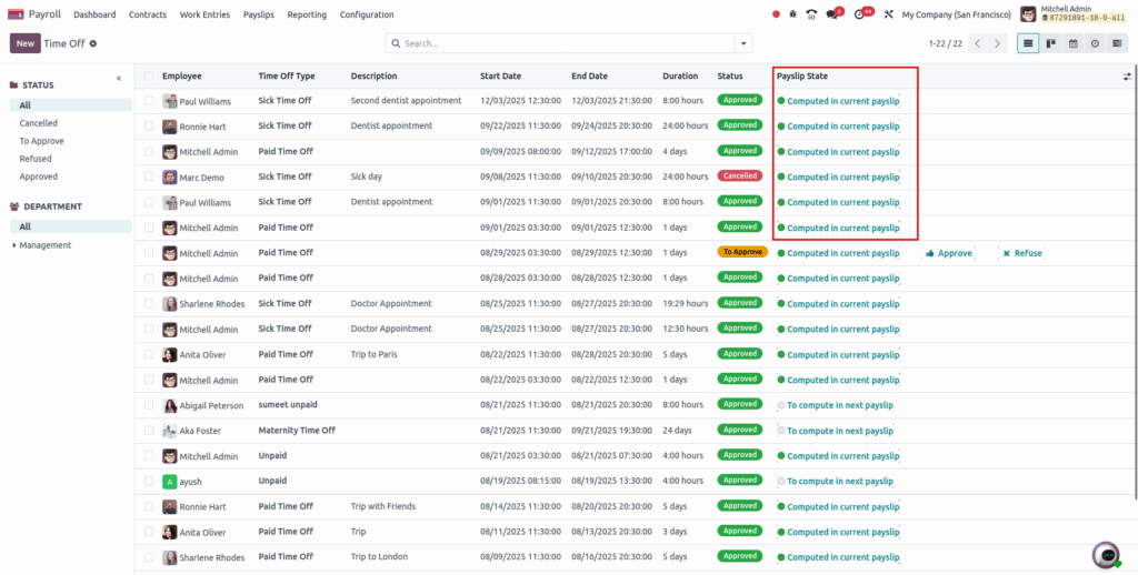 Screenshot_ timeoff report _view