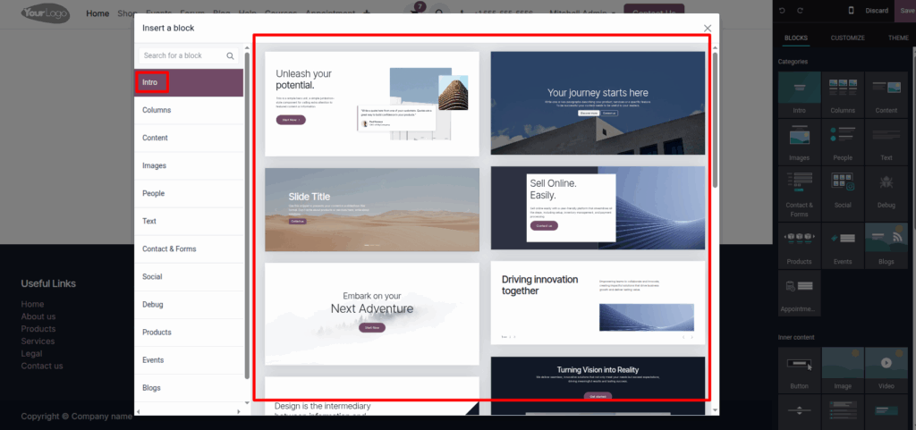 Home-My-Odoo Website page