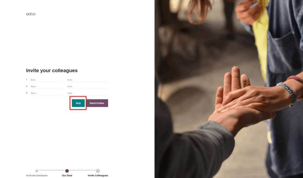 Odoo Activating Database options