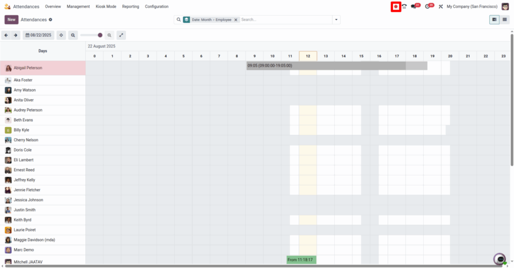 Odoo Attendance