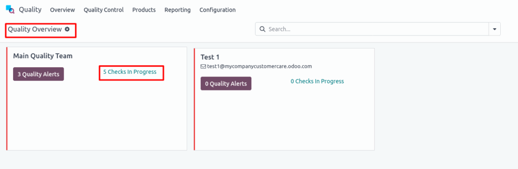 Odoo Quality Overview Choose Quality Checks Screenshot