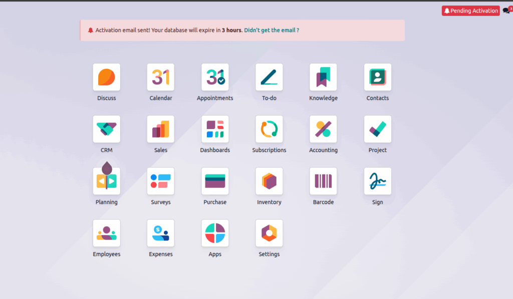 Odoo Success Database creation
