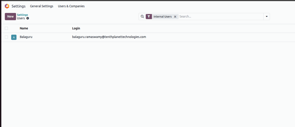 Odoo Users list