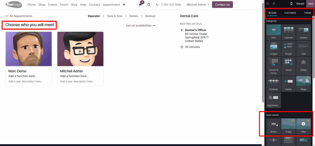Odoo Website Appoinment