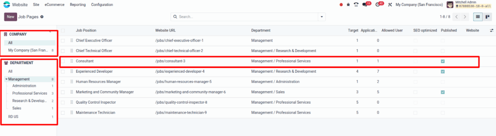Odoo Website Jobs