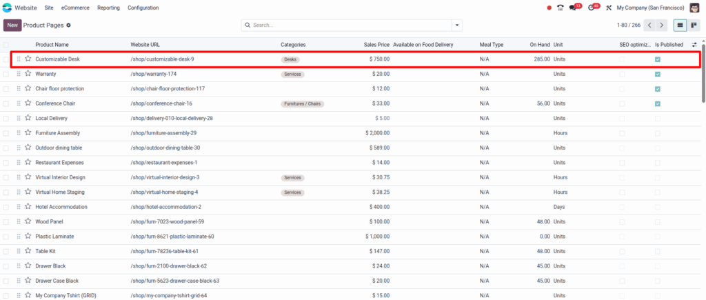 Odoo Website Product 1