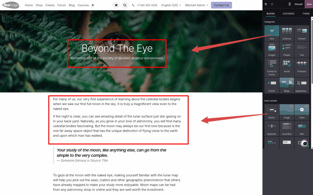 Odoo Website blog