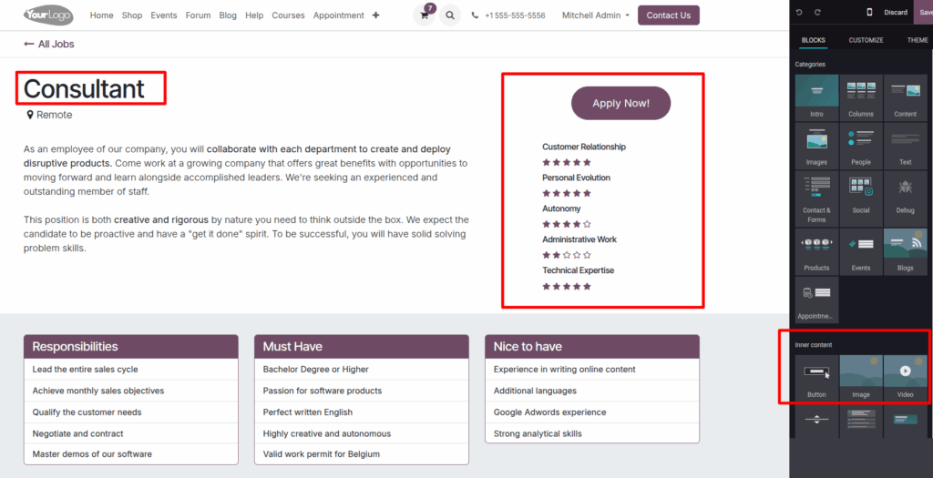 Odoo Website jobs 2