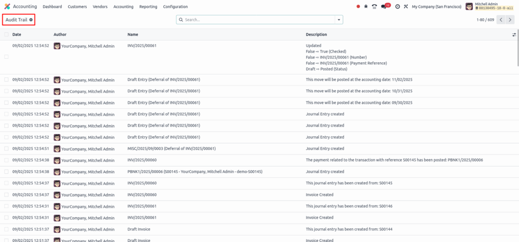 Odoo accounting_audit trail screenshot