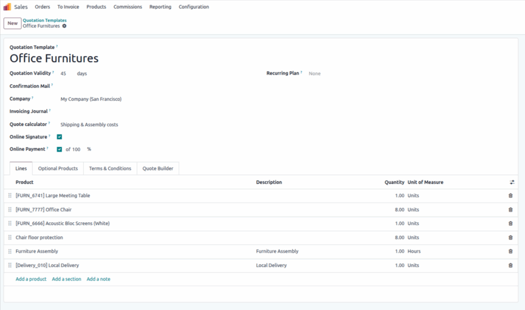 Odoo master sales Quotation