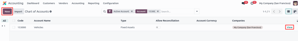 odoo screenshot asset account configuration tree view