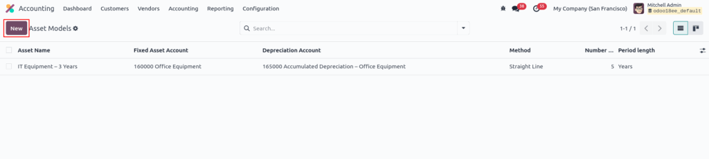 odoo screenshot asset models tree view