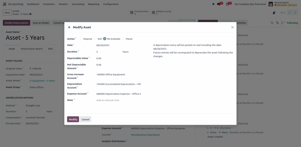 odoo screenshot assets modification re_evaluate view