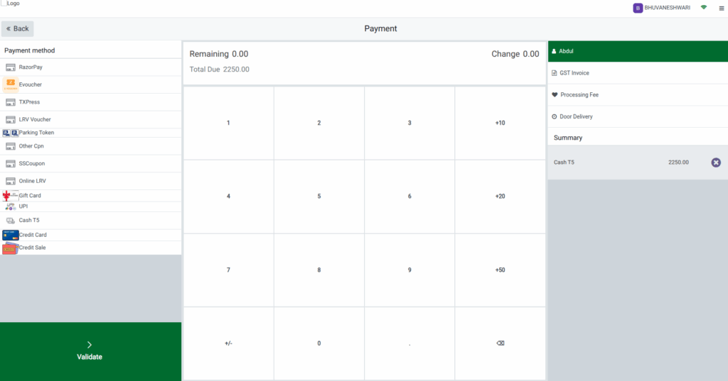 Odoo POS Customer Payment
