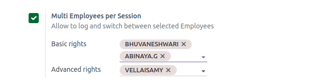 Odoo POS Multi Employees per Session