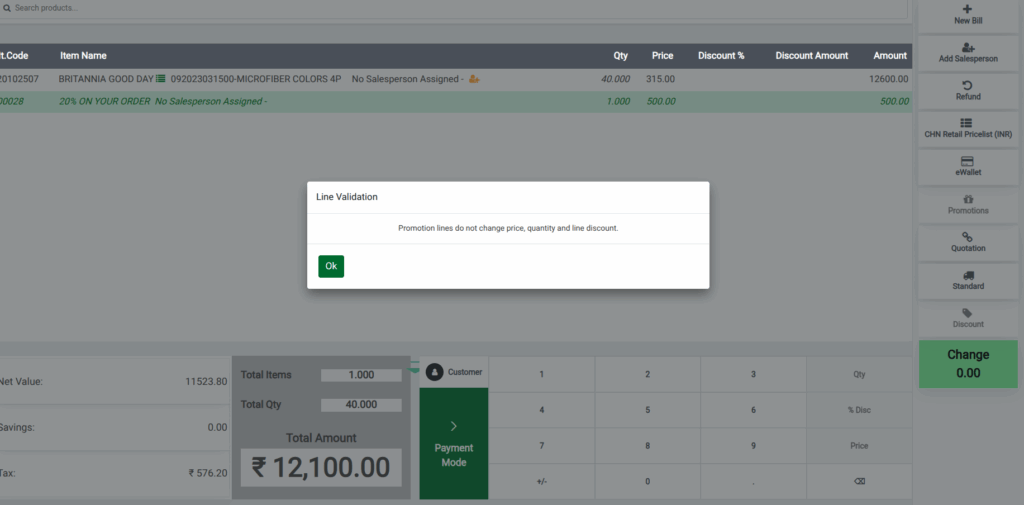Odoo POS Slab Restriction