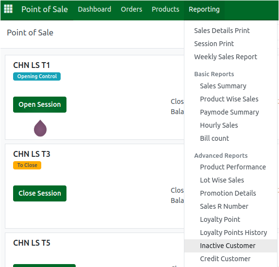 Odoo  Reports   Access the Inactive Customer Report