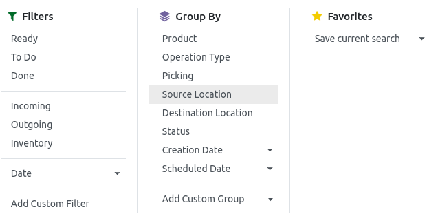 Odoo Reports  Search, Filter, Group the Move Analysis Report
