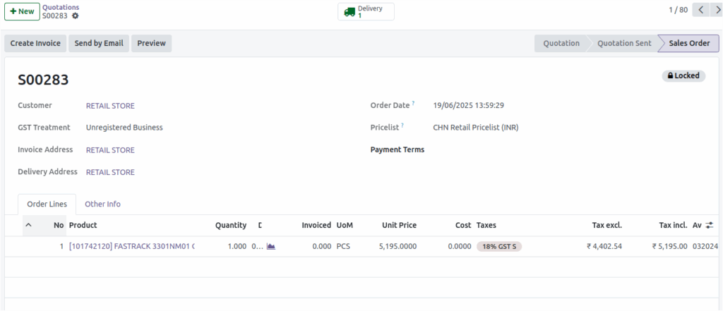 Odoo Sales Sales Order