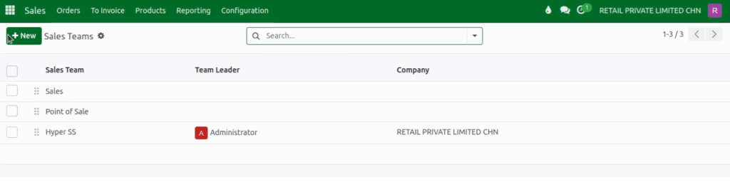 Odoo Sales  Sales Team