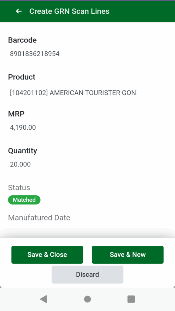 Odoo HHT Integration GRN Scan Products Scanned 