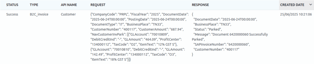 Odoo B2C request&response.