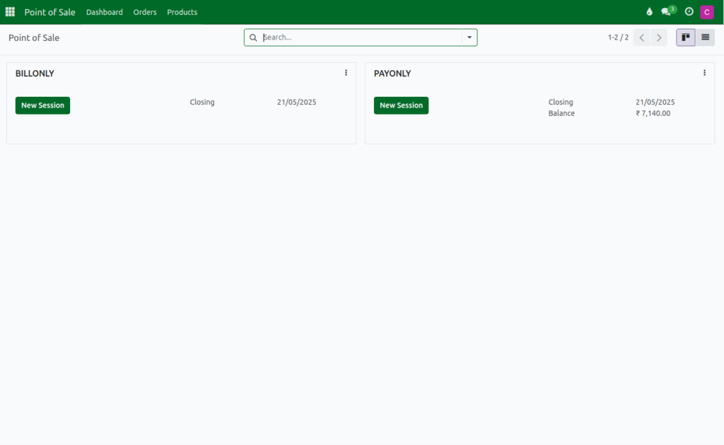 Odoo Bill Only Terminal