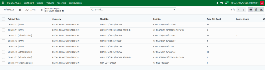 Odoo Billcount fields