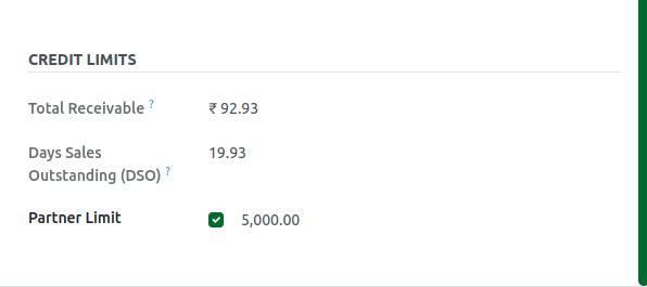 Odoo Credit Customer Payment Credit Limit