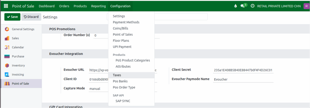 Odoo E Voucher Setting