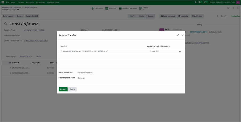 Odoo GR Return Reverse Transfer Popup