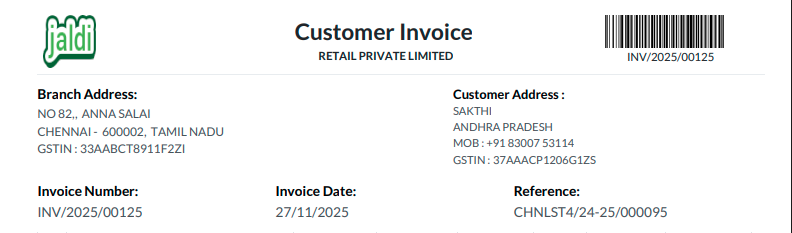 Odoo GST Invoice Header