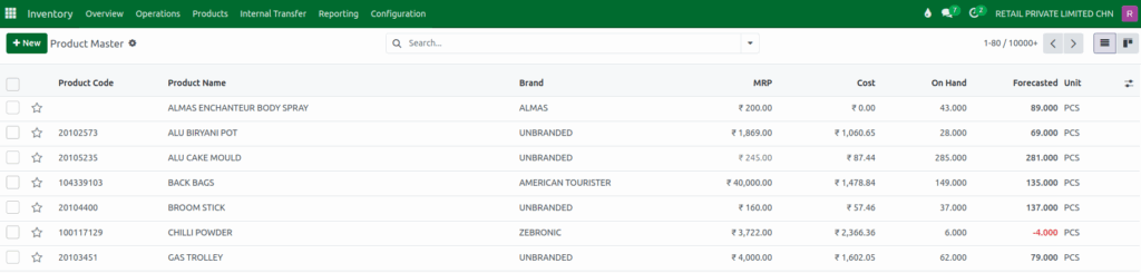Odoo Inventory New Serial Number Product