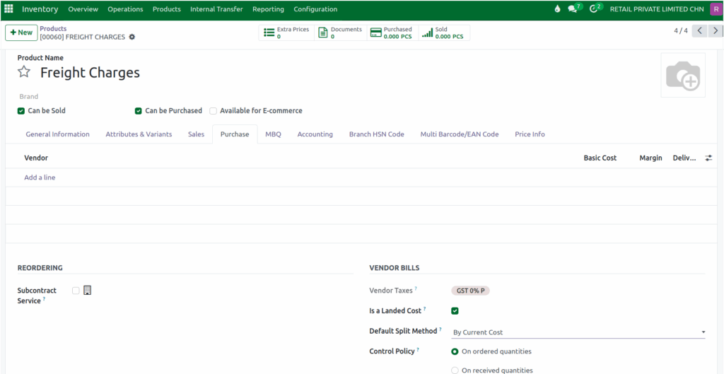 Odoo Inventory Product Is Landed Cost