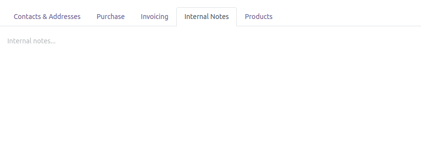 Odoo Inventory  Vendor Internal Details