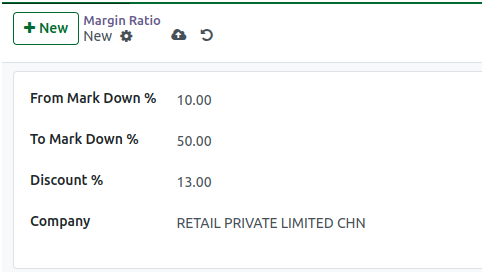 Odoo Margin Ratio Range