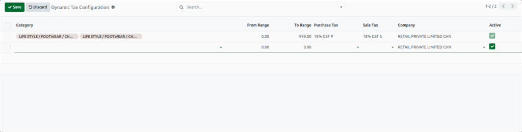 Odoo Sales New Dynamic Tax Configuration