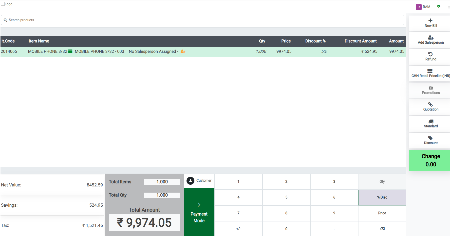 How to Handle Line Level Discount in Odoo POS - TenthPlanet Technologies
