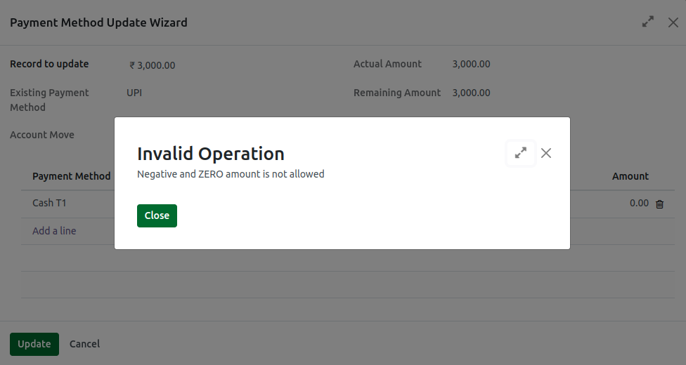 Odoo Payment Update Validate